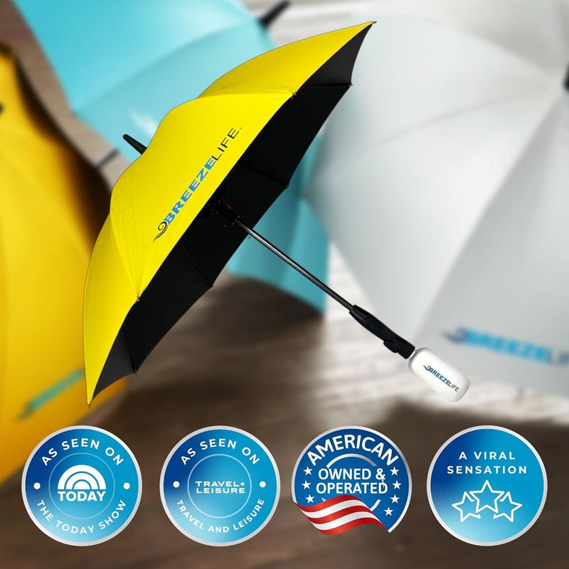 Breezelife Rechargeable Mister Breeze, Sun Umbrella with Fan and Mister, Umbrella Mister with Built-in Fan, For Festivals, Beach and More, Blocks Harmful Sun Rays, Mist bottle included - Image 4